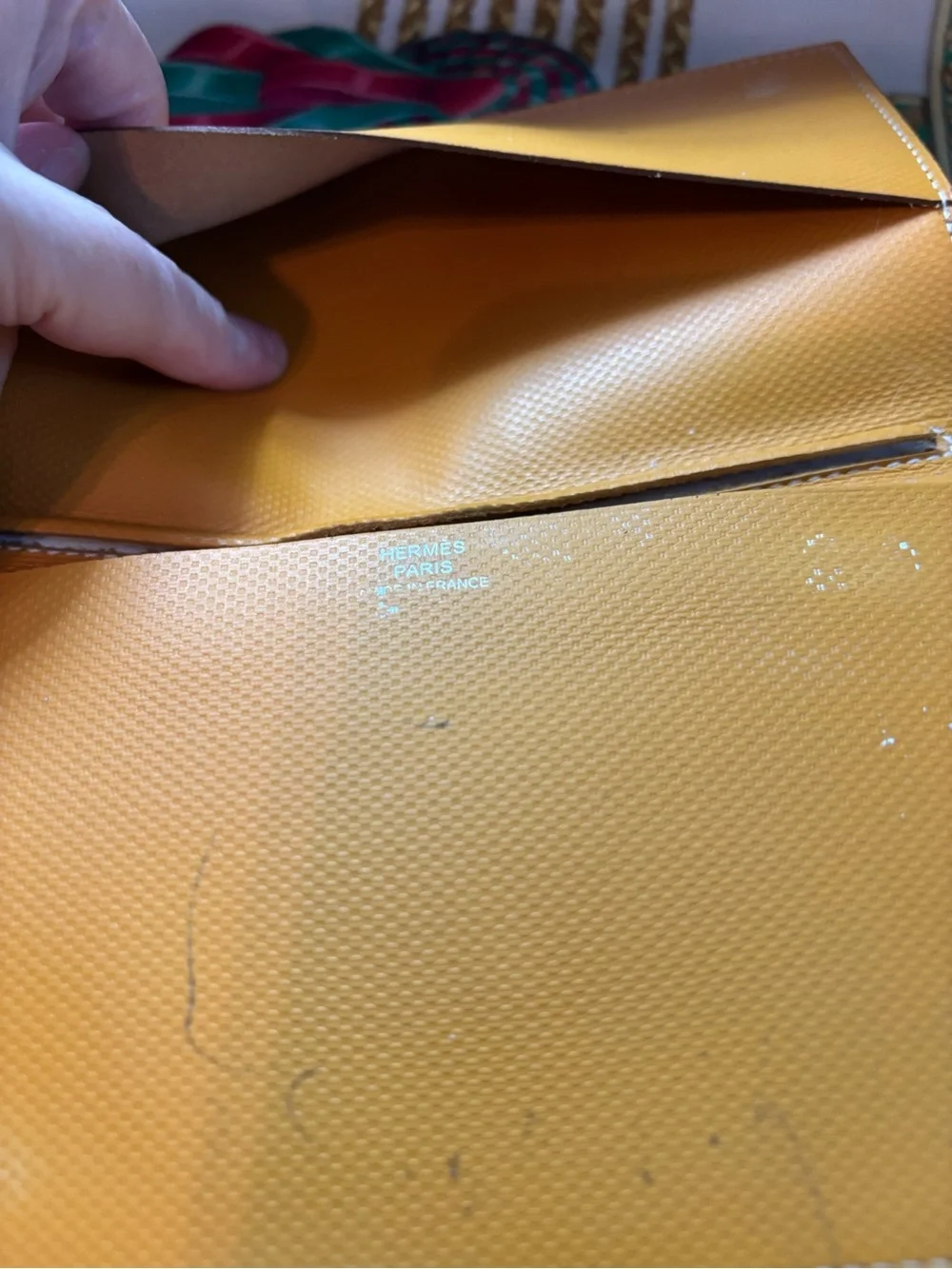 Authentic Hermès Calvi Card Holder - Epsom Leather -Gold with Contrast Stitching